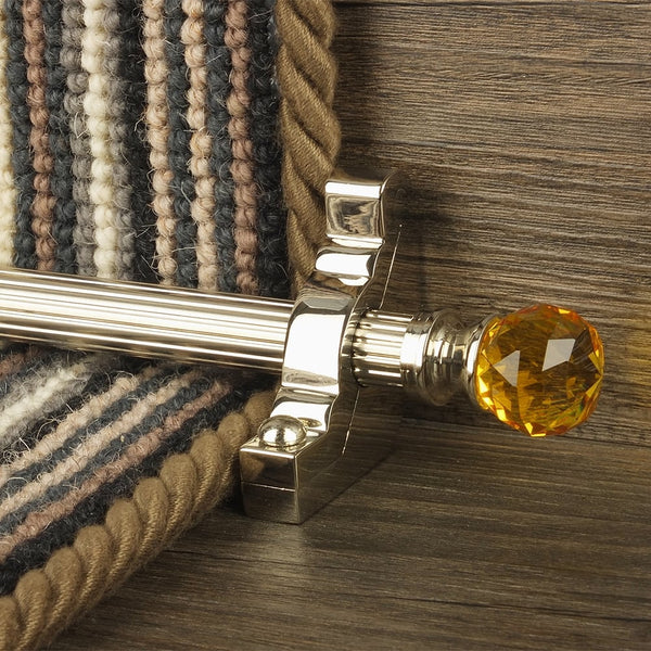 Crystal Polished Nickel Amber Reeded Treppenstangen