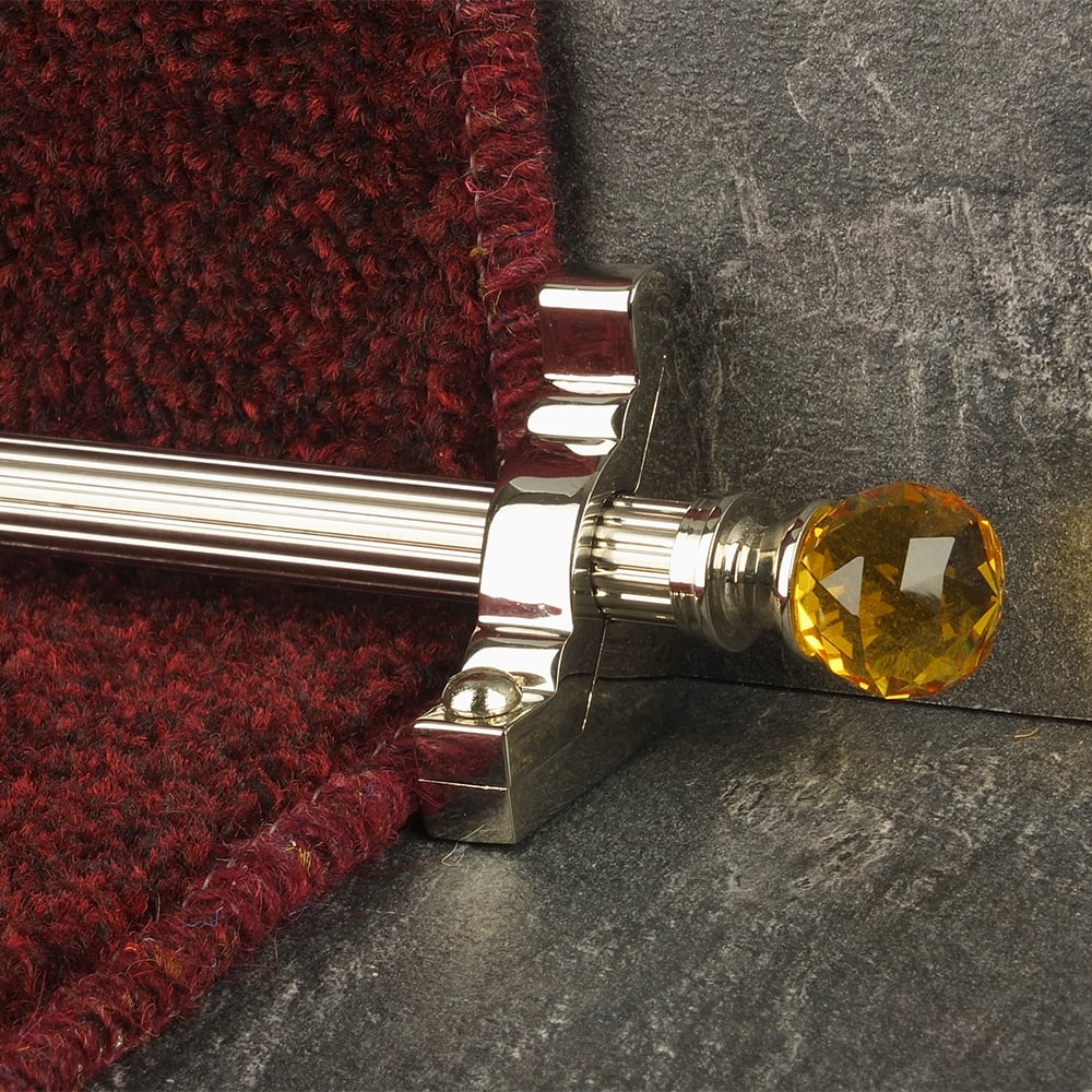 Crystal Polished Nickel Amber Reeded Treppenstangen