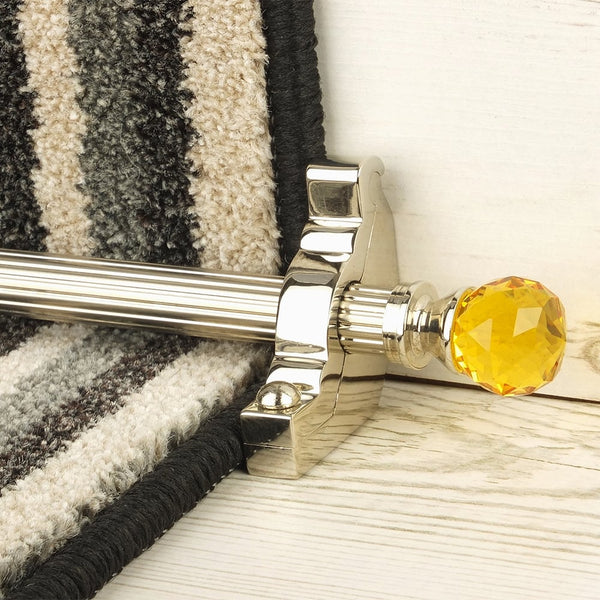 Crystal Polished Nickel Amber Reeded Treppenstangen