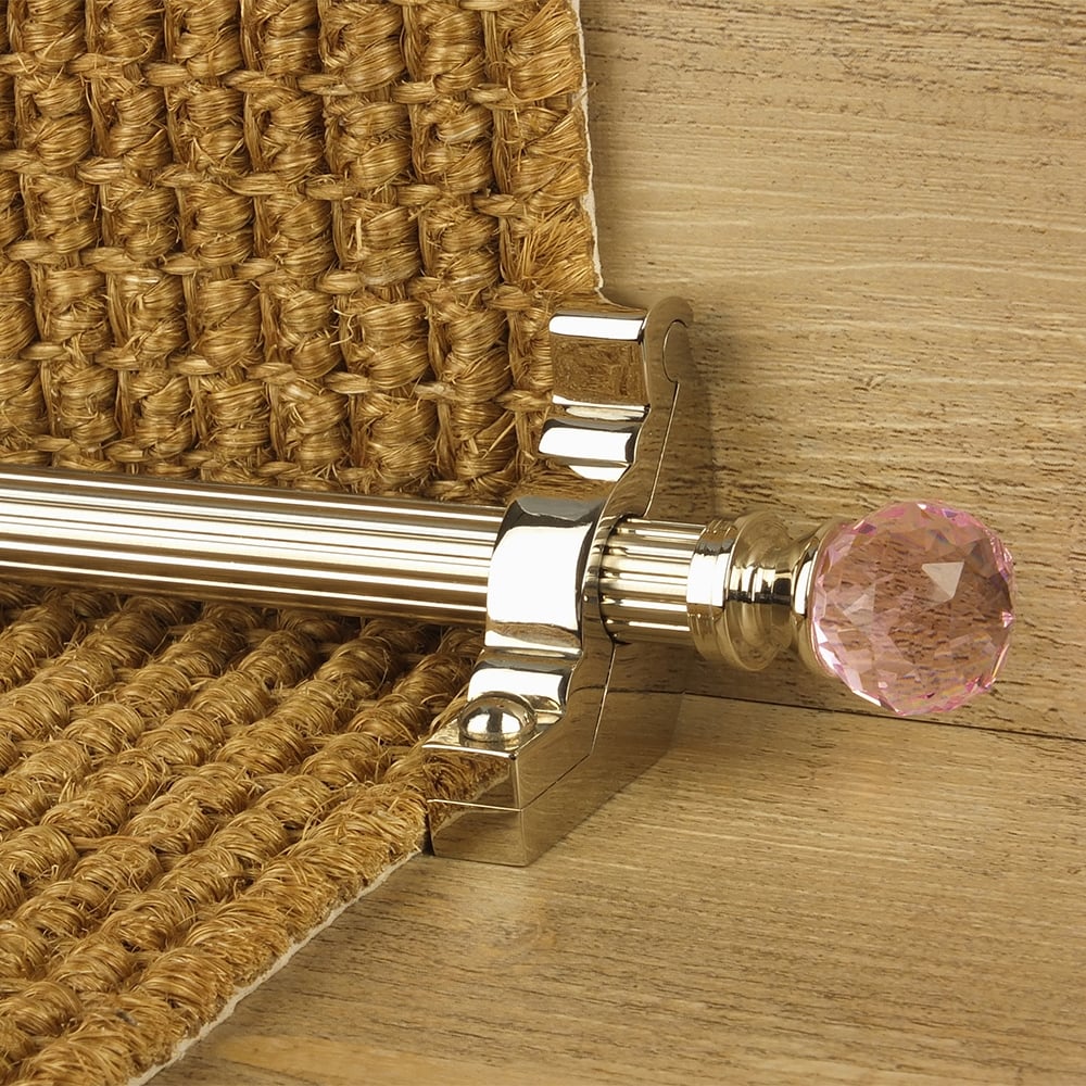 Crystal Polished Nickel Rose Reeded Tringles D'Escalier