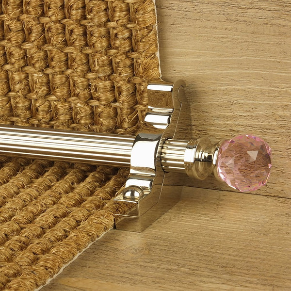 Crystal Polished Nickel Rose Reeded Tringles D'Escalier