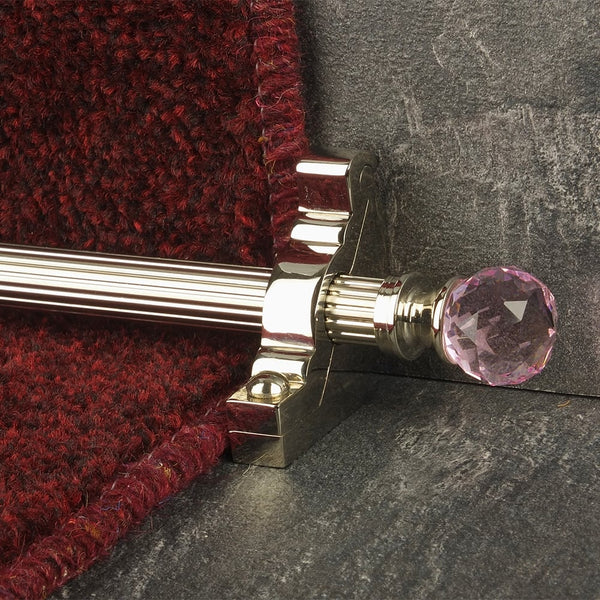 Crystal Polished Nickel Rose Reeded Tringles D'Escalier