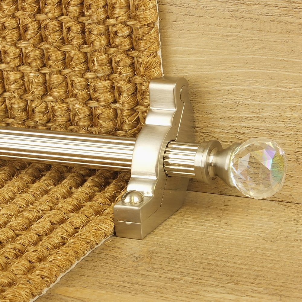 Crystal Satin Nickel Rainbow Reeded Stair Rod