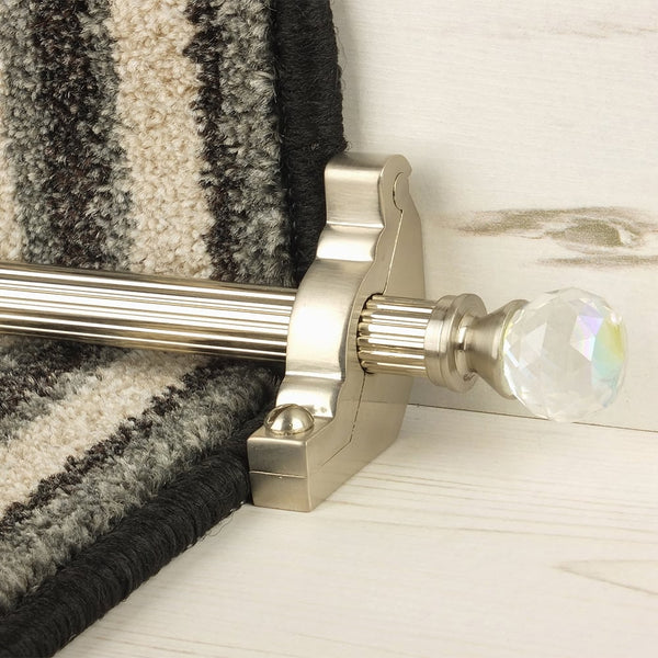 Crystal Satin Nickel Rainbow Reeded Stair Rod