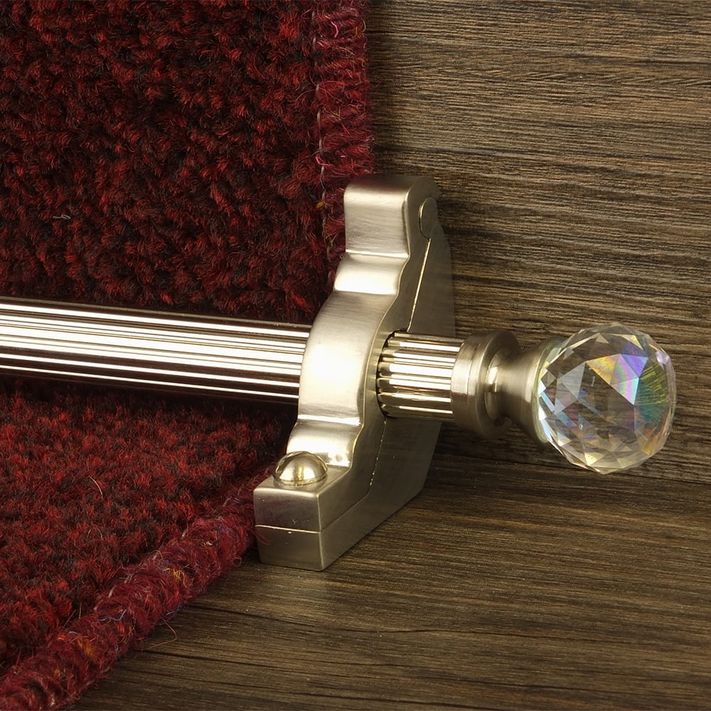 Crystal Satin Nickel Rainbow Reeded Stair Rod
