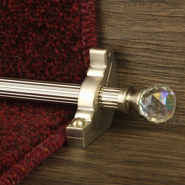 Crystal Satin Nickel Rainbow Reeded Stair Rod