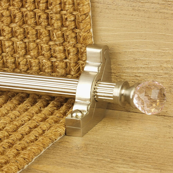 Crystal Satin Nickel Rose Reeded Tringles D'Escalier