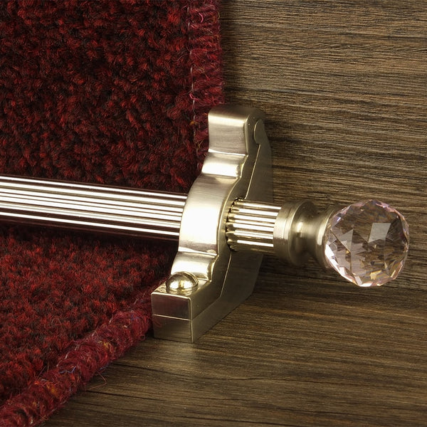 Crystal Satin Nickel Rose Reeded Tringles D'Escalier