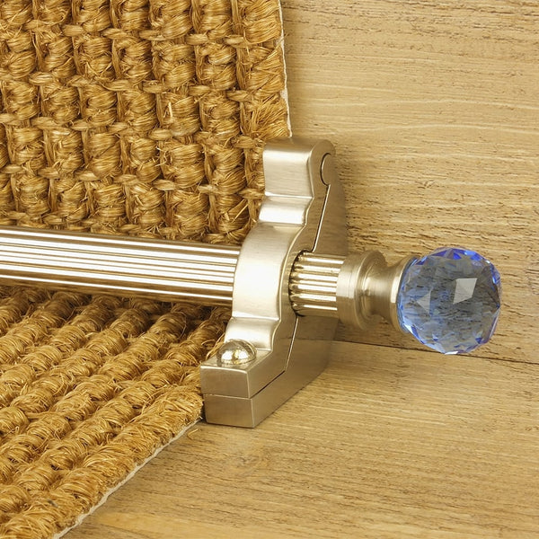 Crystal Satin Nickel Sky Reeded Stair Rod