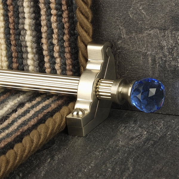 Crystal Satin Nickel Sky Reeded Stair Rod