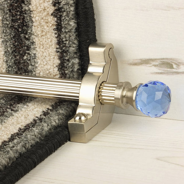 Crystal Satin Nickel Sky Reeded Stair Rod