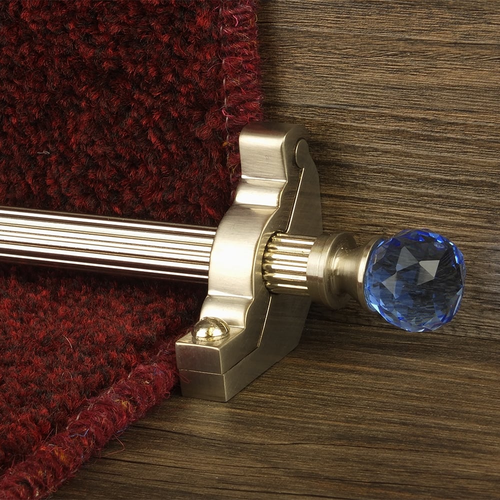 Crystal Satin Nickel Sky Reeded Stair Rod