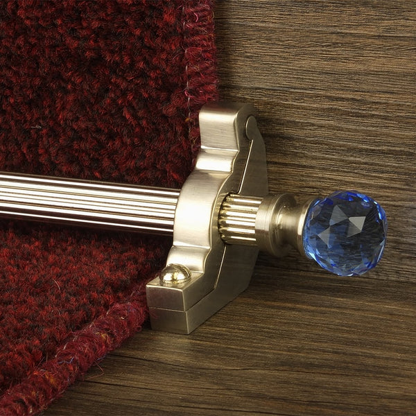 Crystal Satin Nickel Sky Reeded Stair Rod