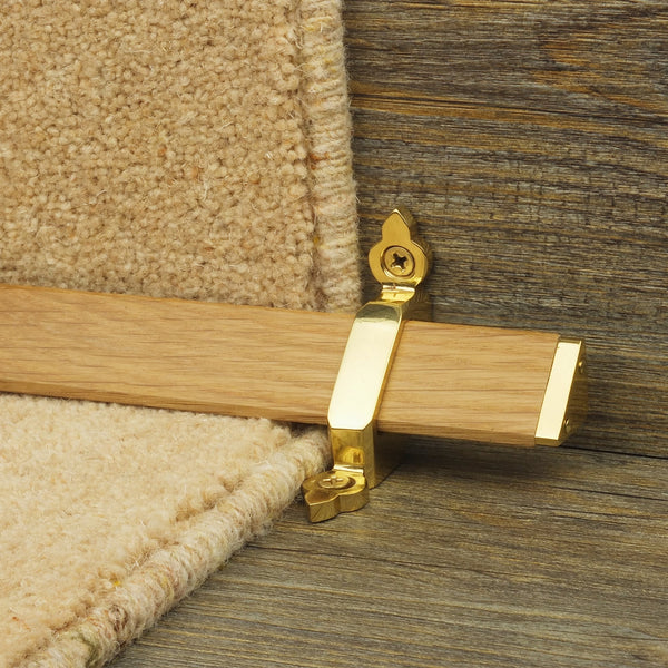 Tudor Brass Light Wood Stair Rod