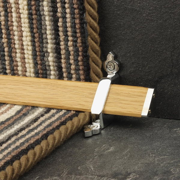 Tudor Chrome Light Wood Tringles D'Escalier