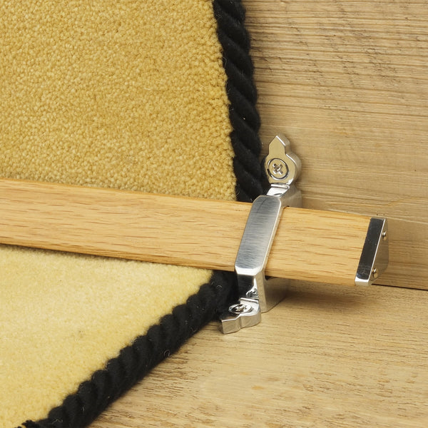 Tudor Brushed Chrome Light Wood Stair Rod