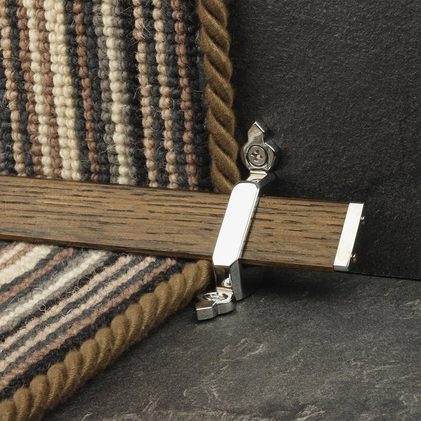 Tudor Chrome Dark Wood Stair Rod