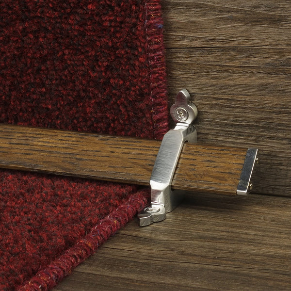 Tudor Brushed Chrome Dark Wood Stair Rod