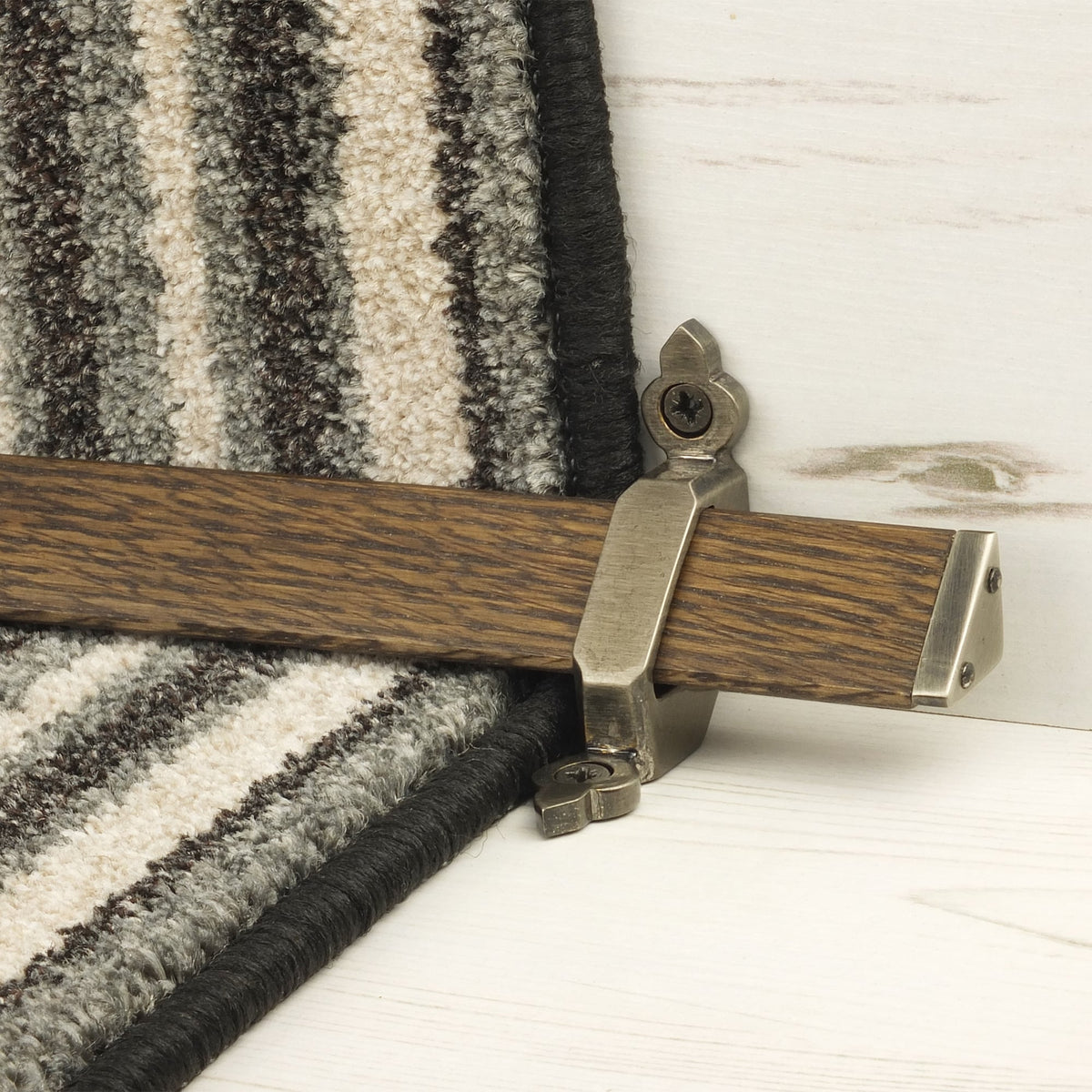 Tudor Pewter Dark Wood Stair Rod