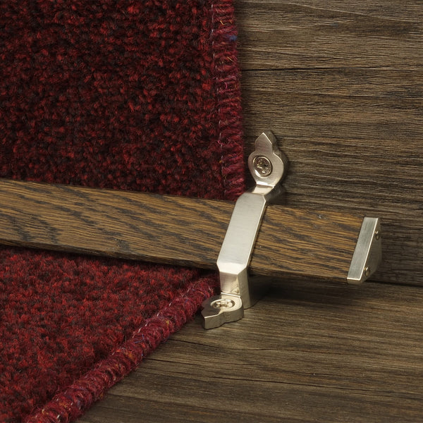 Tudor Satin Nickel Dark Wood Stair Rod