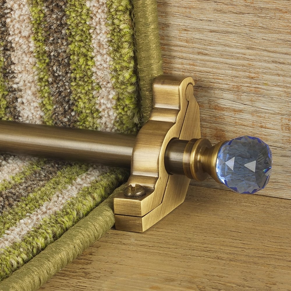 Crystal Antique Brass Sky Plain Stair Rod