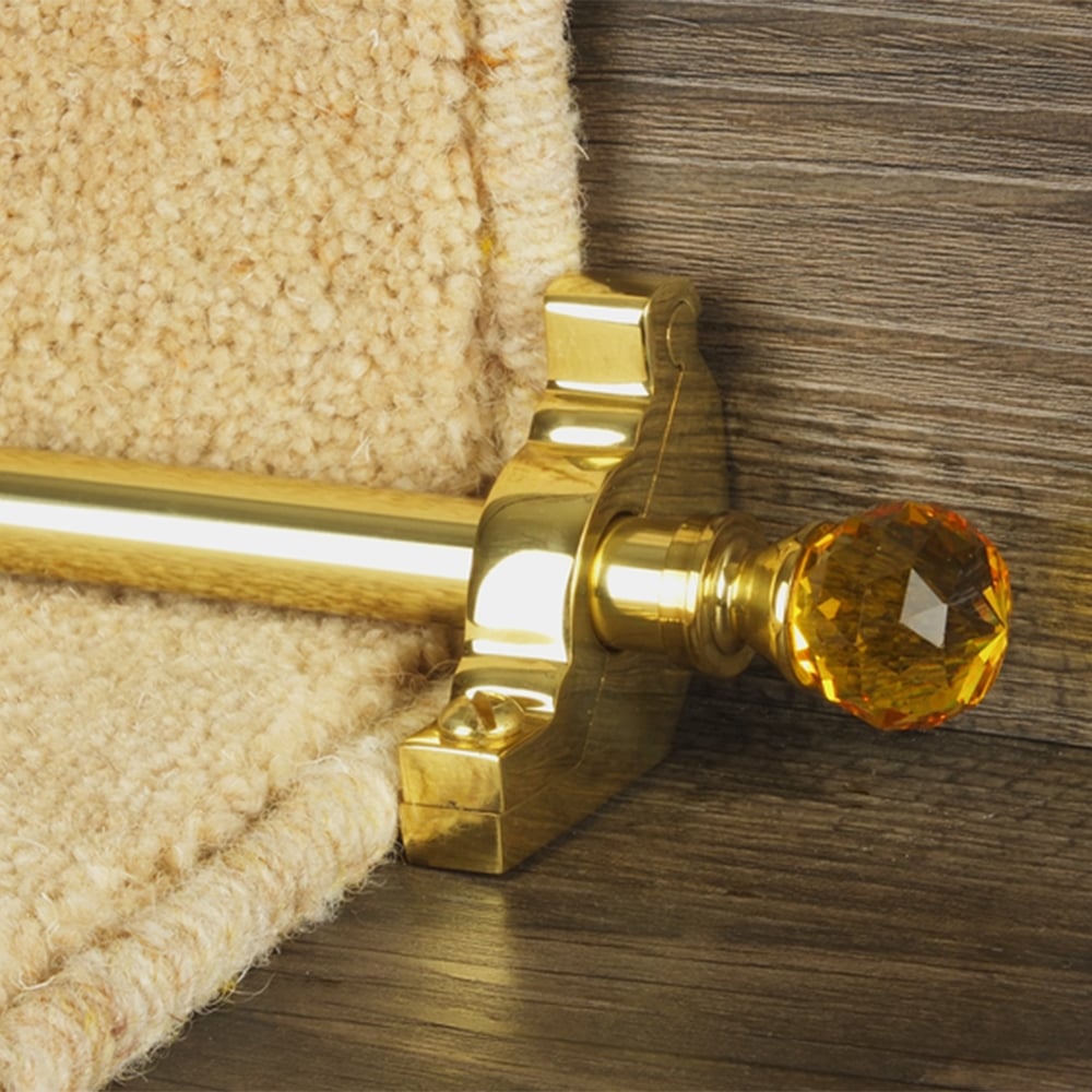 Crystal Brass Amber Plain Stair Rod