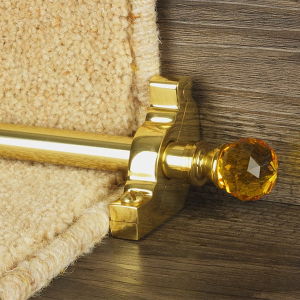 Crystal Brass Amber Plain Stair Rod