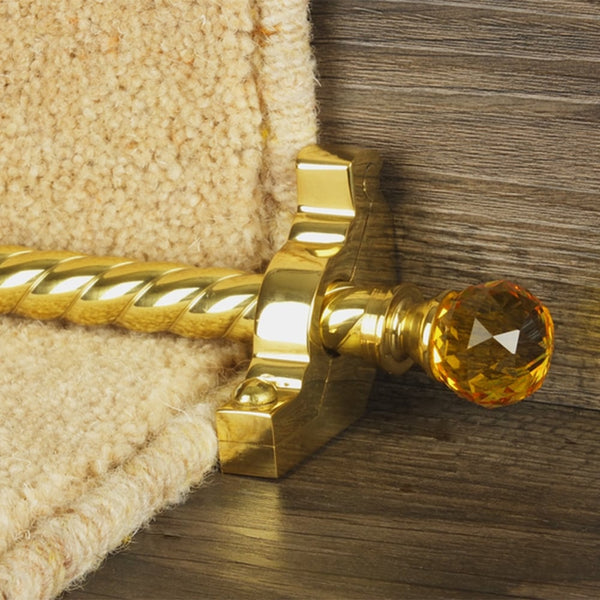 Crystal Brass Amber Spiral Stair Rod