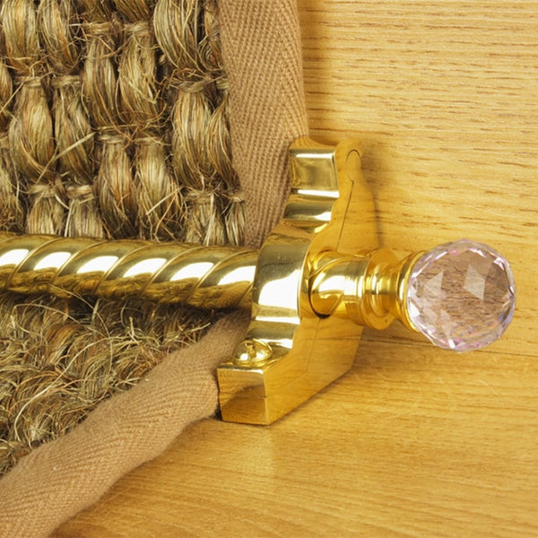 Crystal Brass Rose Spiral Stair Rod