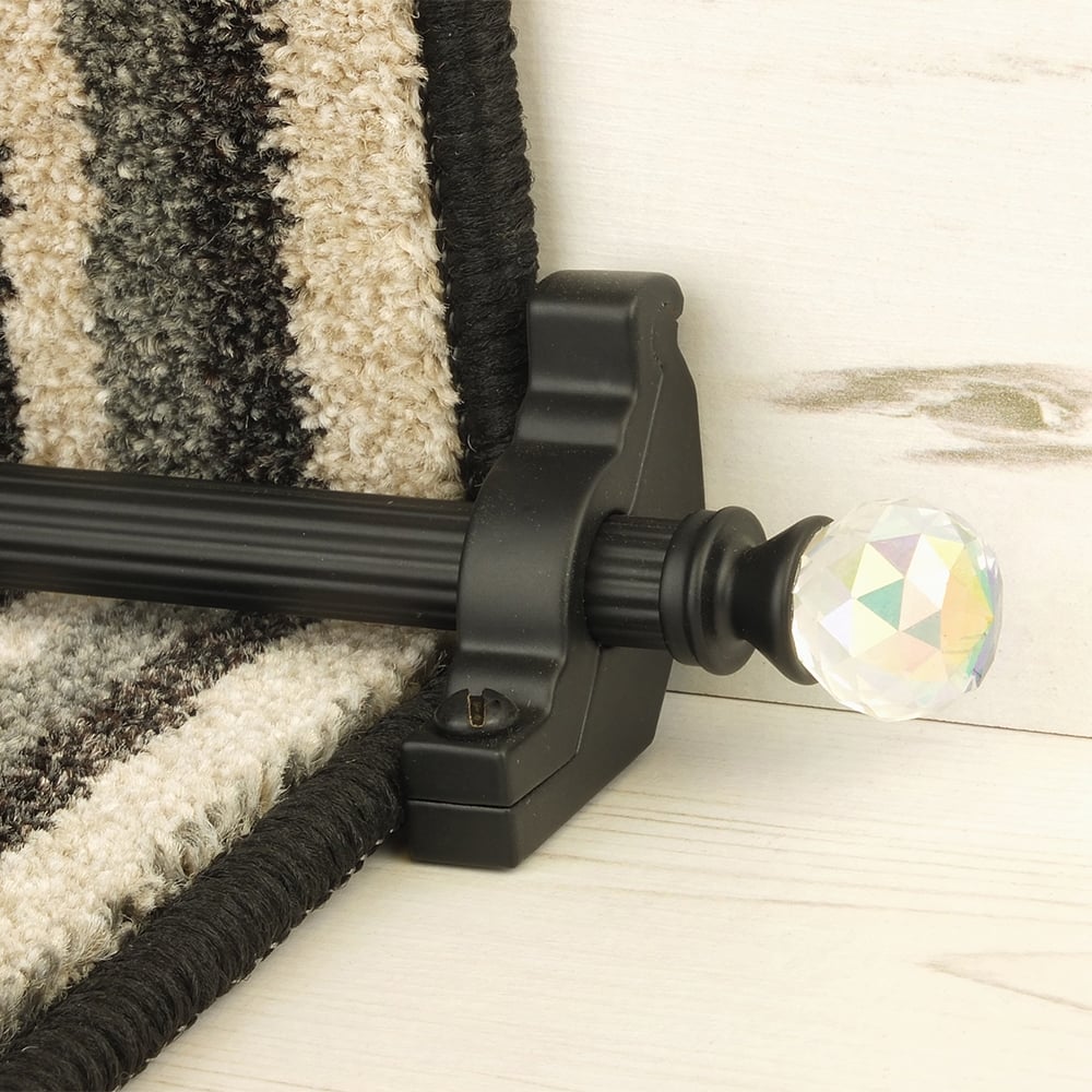 Crystal Black Rainbow Reeded Tringles D'Escalier