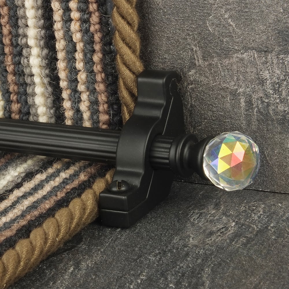 Crystal Black Rainbow Reeded Tringles D'Escalier
