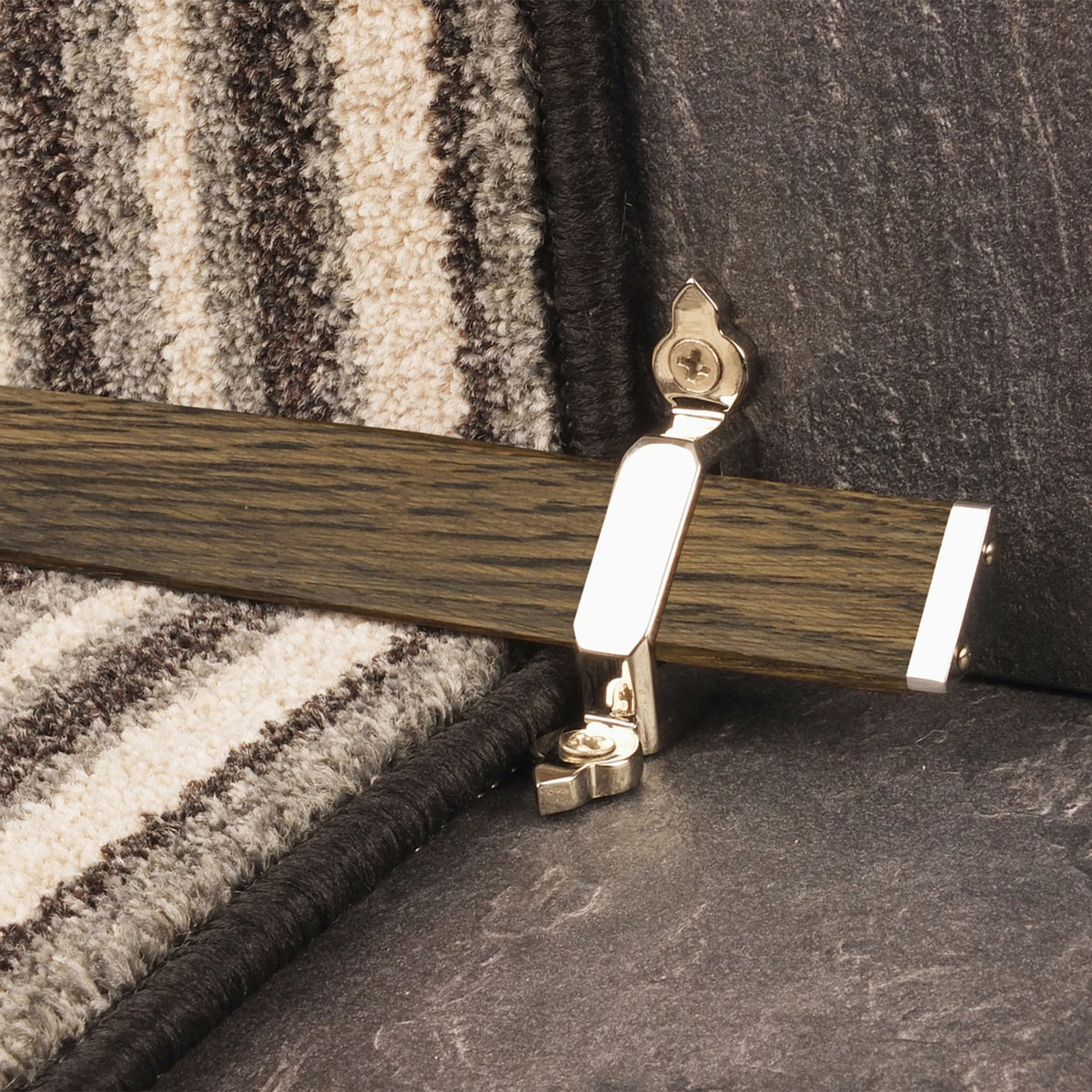 Tudor Polished Nickel Dark Wood Stair Rod