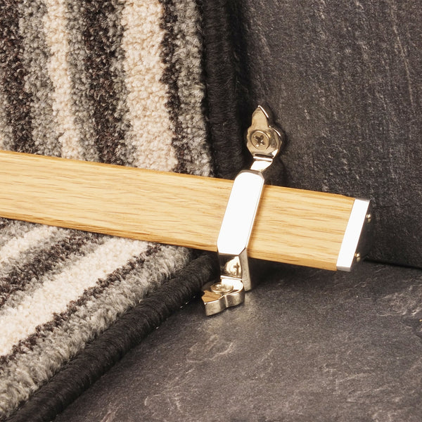 Tudor Polished Nickel Light Wood Stair Rod