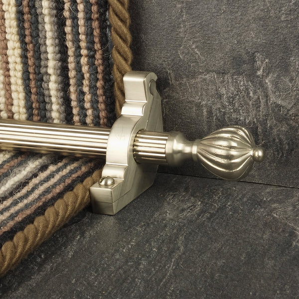 Eastern Promise Satin Nickel Cairo Reeded Tringles D'Escalier