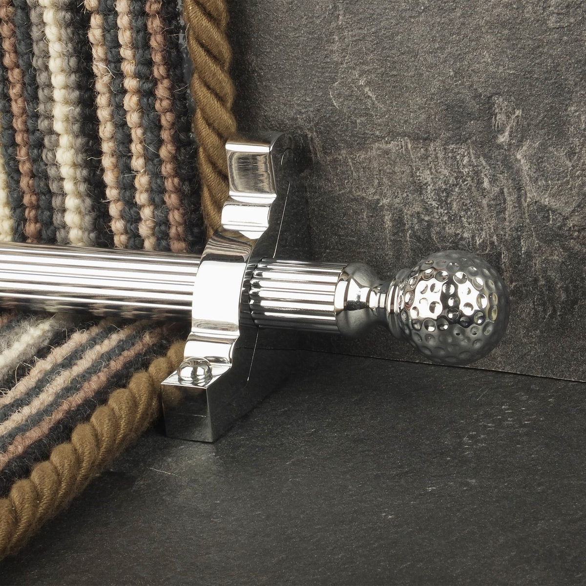 Eastern Promise Chrome Dune Reeded Stair Rod