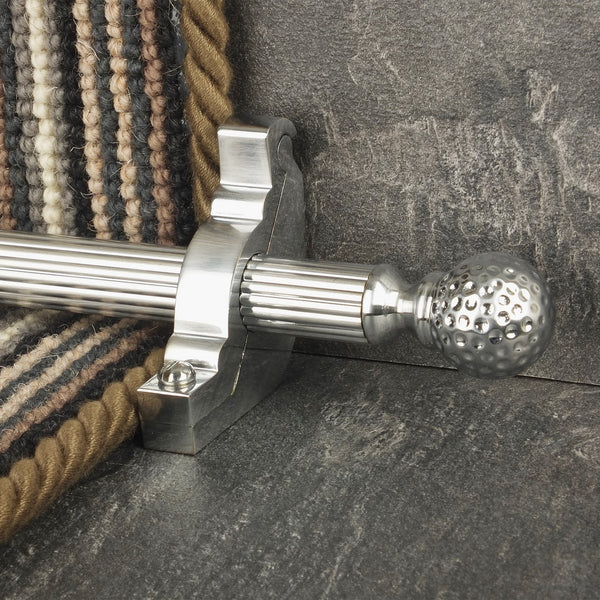 Eastern Promise Brushed Chrome Dune Reeded Stair Rod