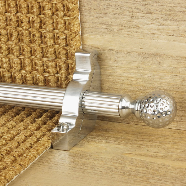 Eastern Promise Brushed Chrome Dune Reeded Stair Rod