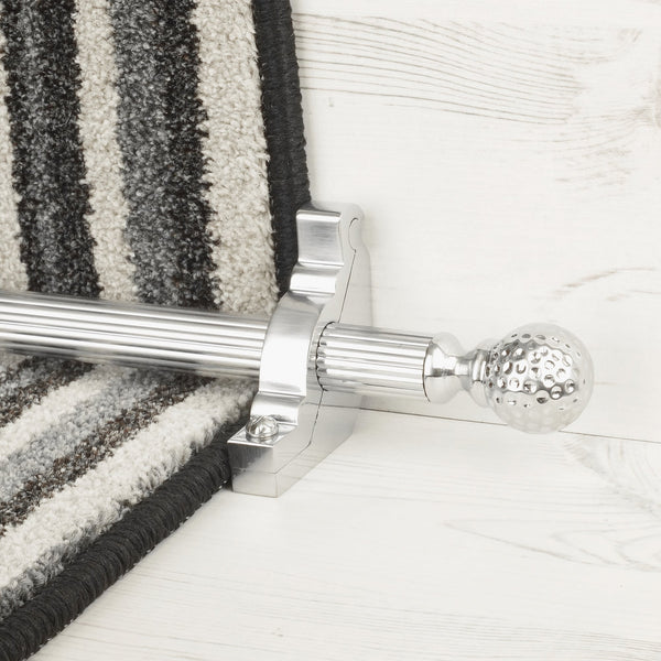 Eastern Promise Brushed Chrome Dune Reeded Stair Rod