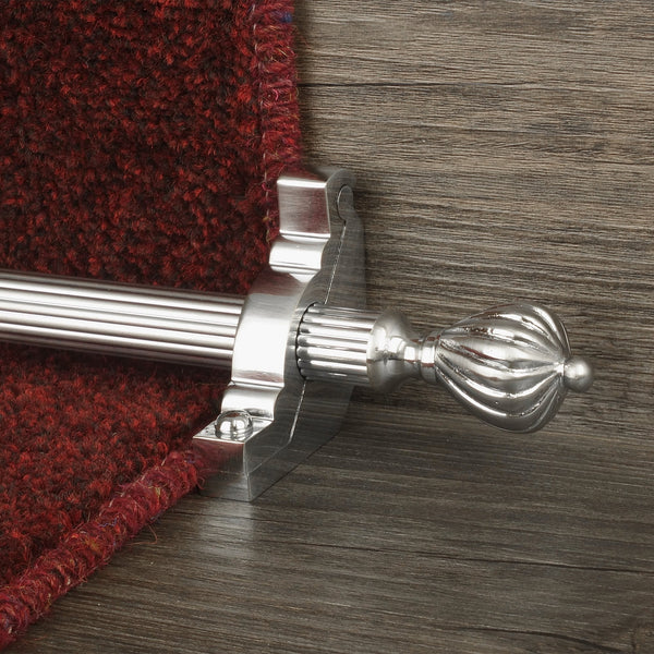 Eastern Promise Brushed Chrome Cairo Reeded Stair Rod