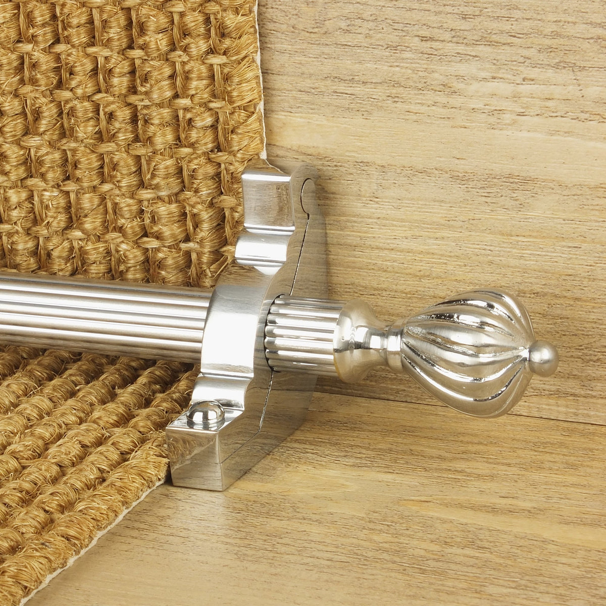Eastern Promise Brushed Chrome Cairo Reeded Stair Rod