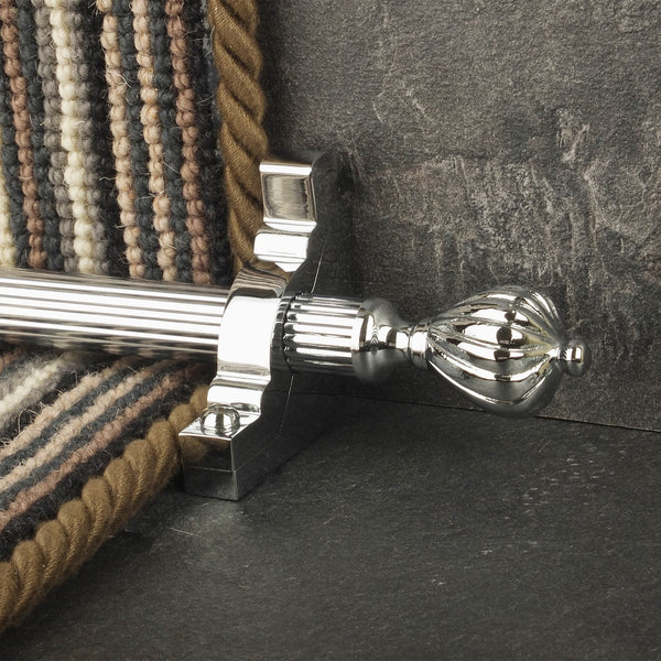 Eastern Promise Chrome Cairo Reeded Stair Rod