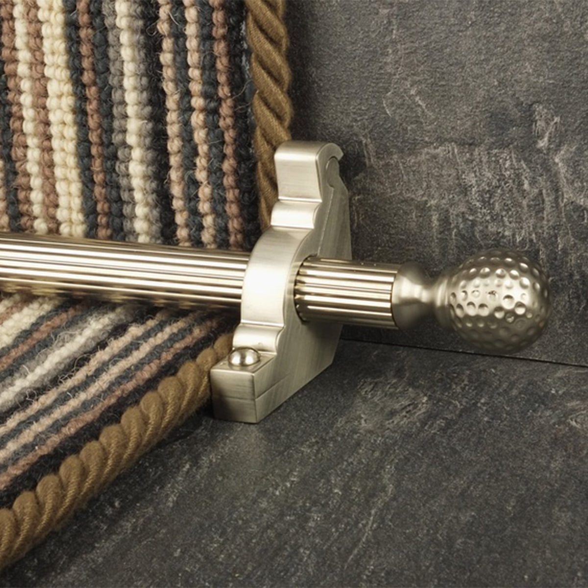 Eastern Promise Satin Nickel Dune Reeded Tringles D'Escalier