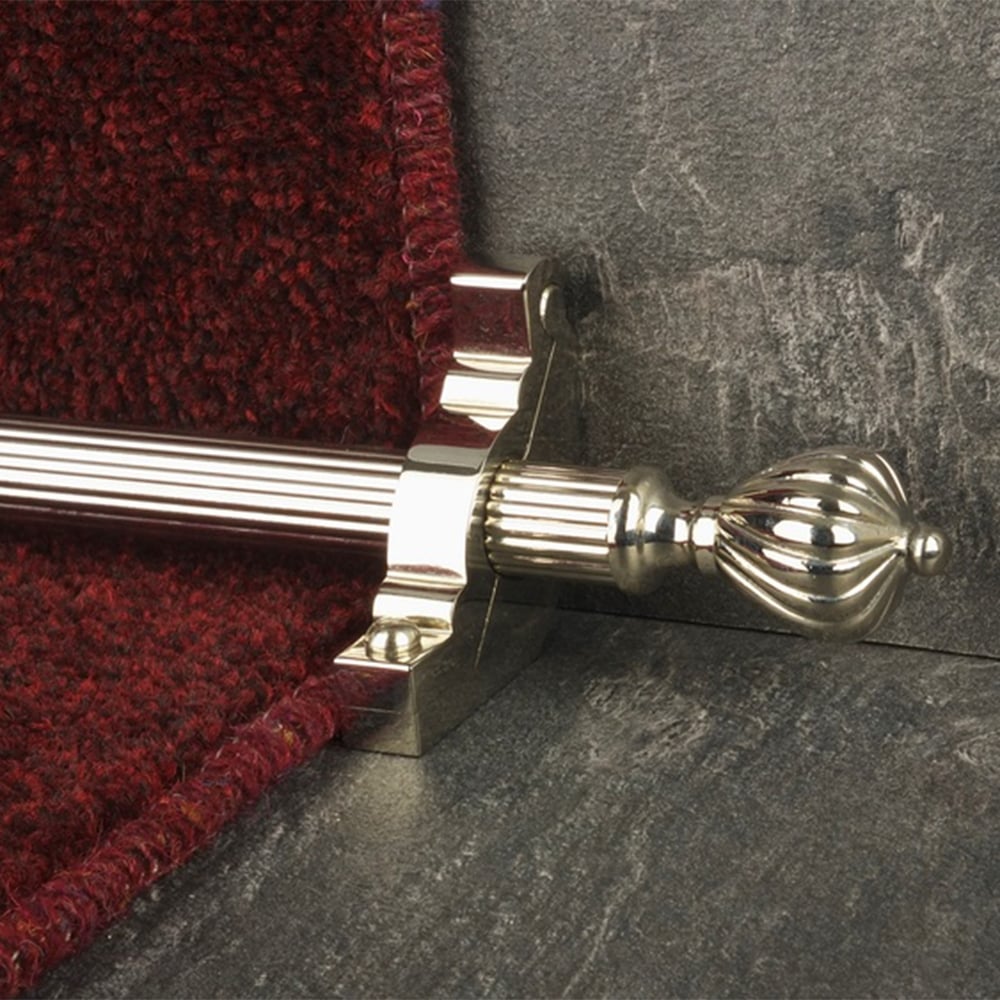Eastern Promise Polished Nickel Cairo Reeded Stair Rod