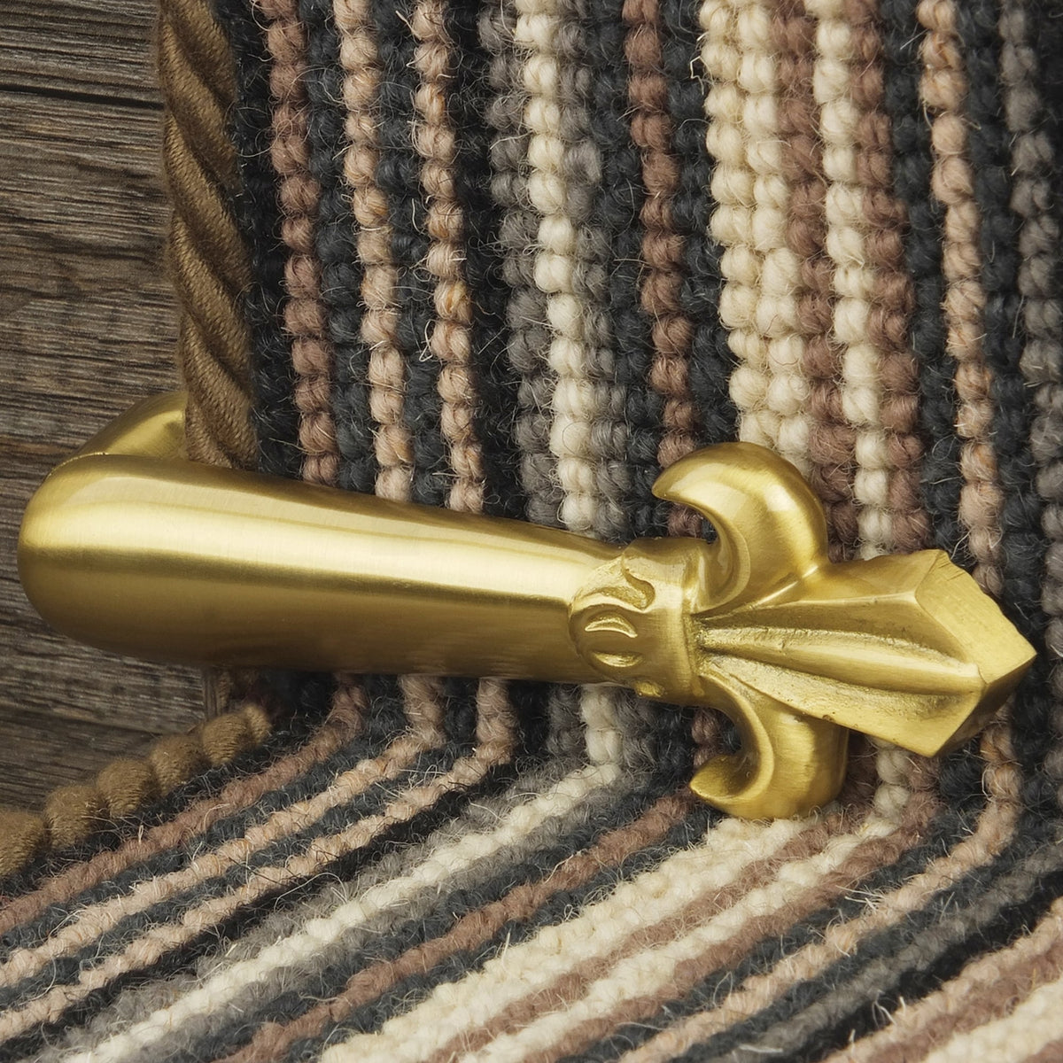 Victorian Stair Clip - Satin Brass (Pair) Tringles D'Escalier