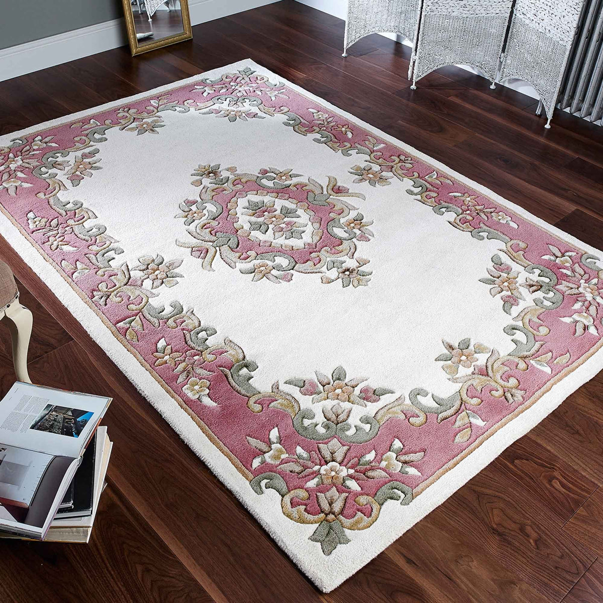 Royal Cream Rose Rug