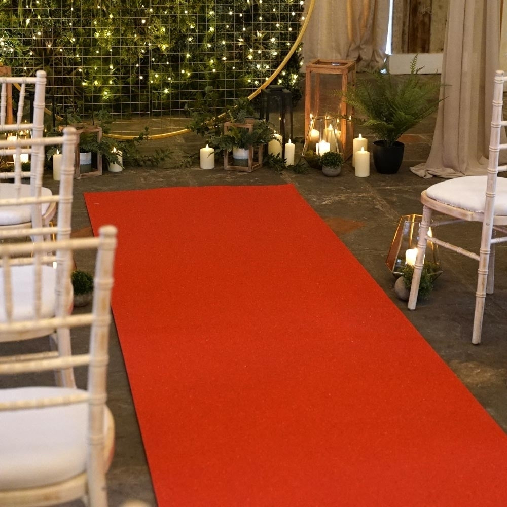Eliza Glitter Rosso Wedding Aisle Runner