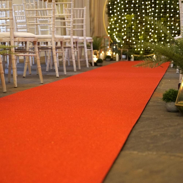 Eliza Glitter Rosso Wedding Aisle Runner
