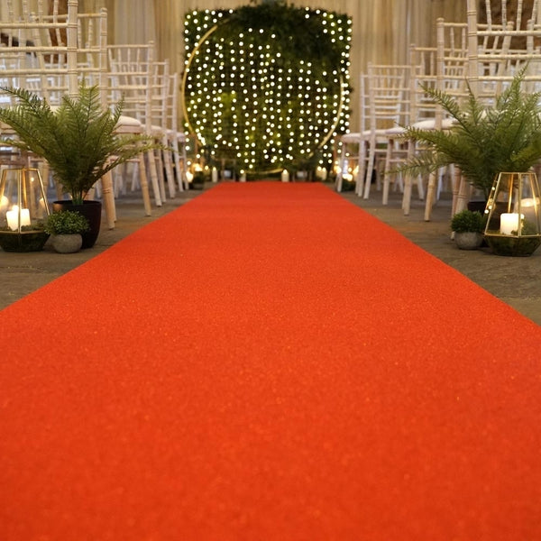 Eliza Glitter Rosso Wedding Aisle Runner