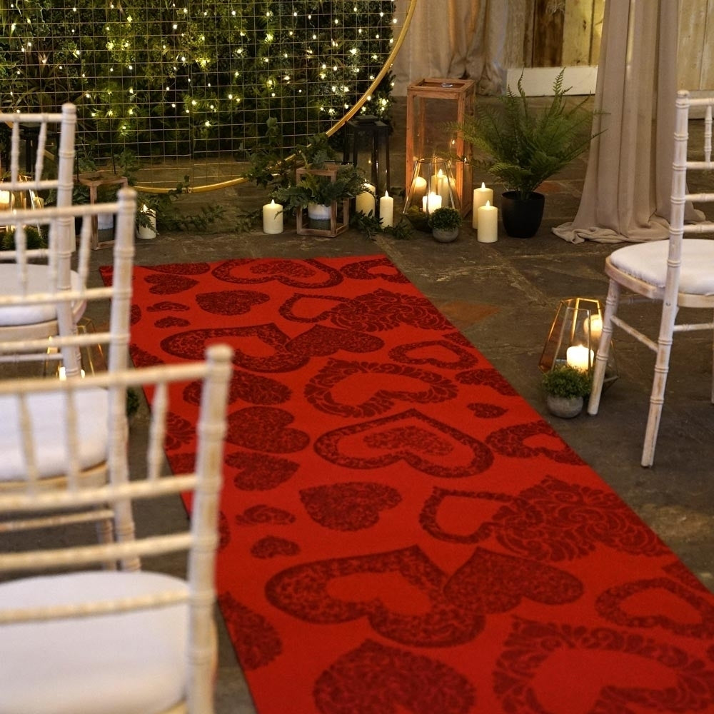 Herz-Glitzer roter Hochzeitsläufer