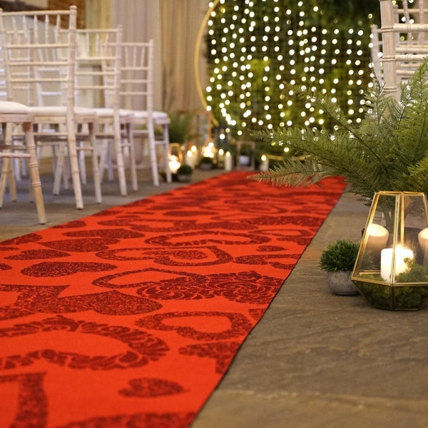 Herz-Glitzer roter Hochzeitsläufer